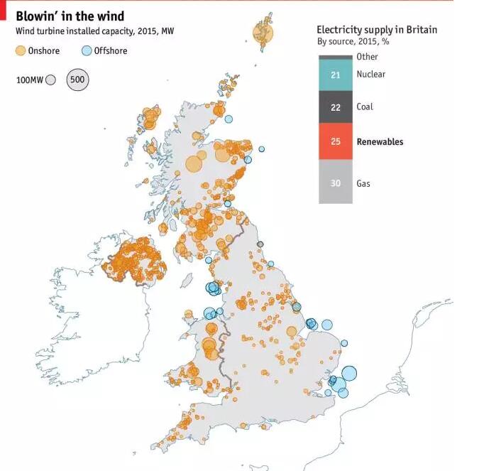 英國風(fēng)電地圖：近7000臺風(fēng)機、總裝機容量14吉瓦
