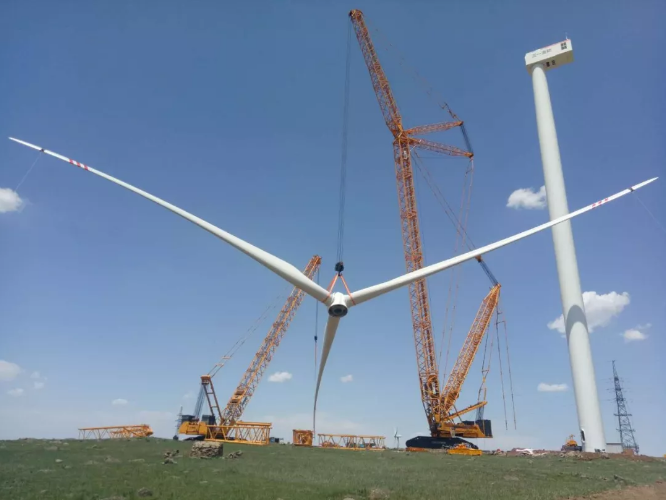 陸上風電重器：三一重能第一臺3.4MW風電機組順利完成吊裝！