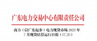 2023年7月20日南方（以廣東起步）電力現(xiàn)貨市場結(jié)算運(yùn)行日報